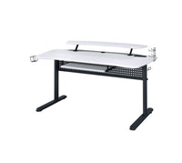 ACME Vildre Gaming Table w/USB Port, Black & White Finish