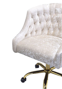 ACME Levian Office Chair in Vintage Cream Velvet & Gold