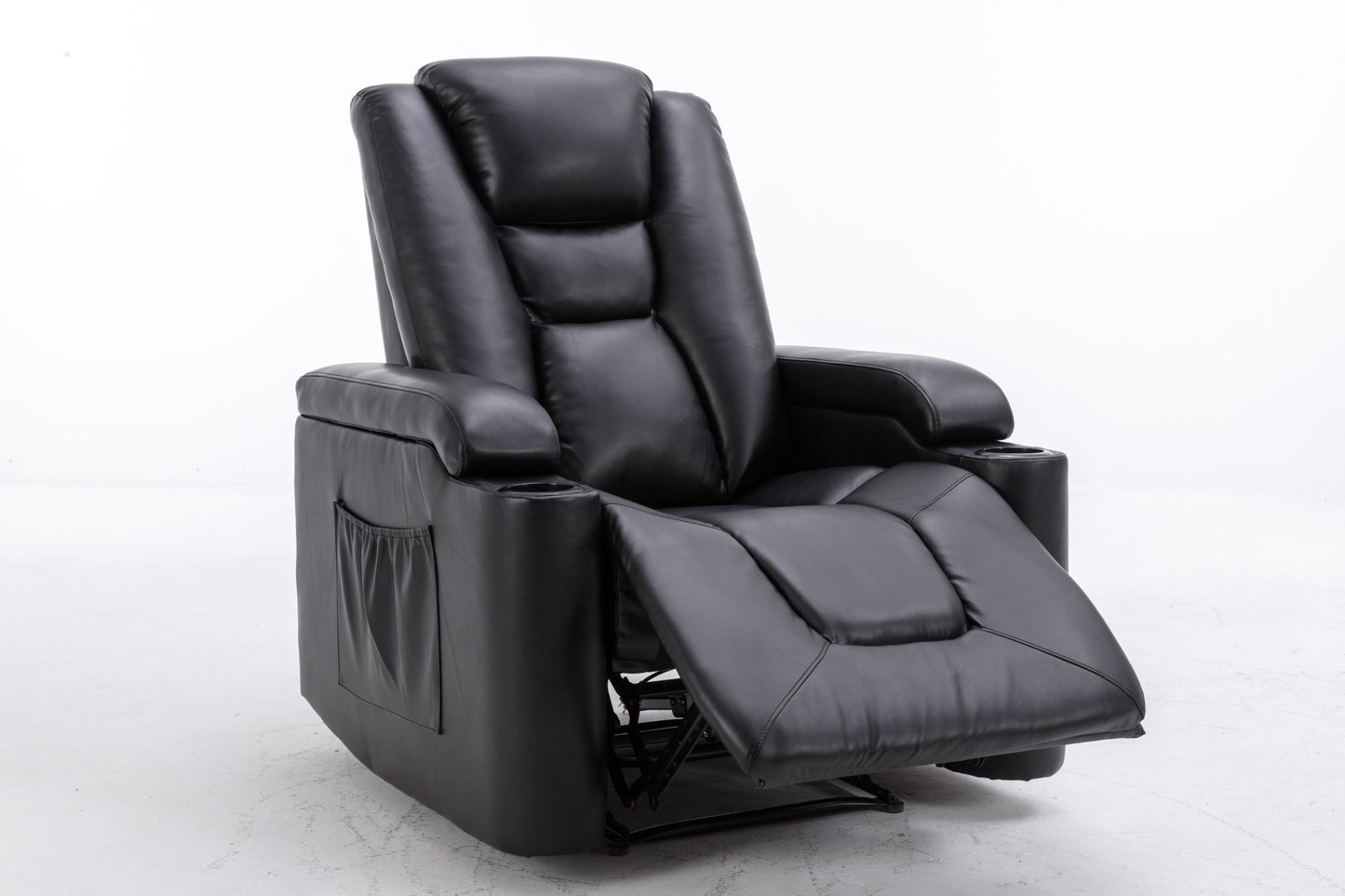 Power Recliner Chair Classic with Traditional Luxurious PU Leather luster, and Electric Headrest & Two Cupholders