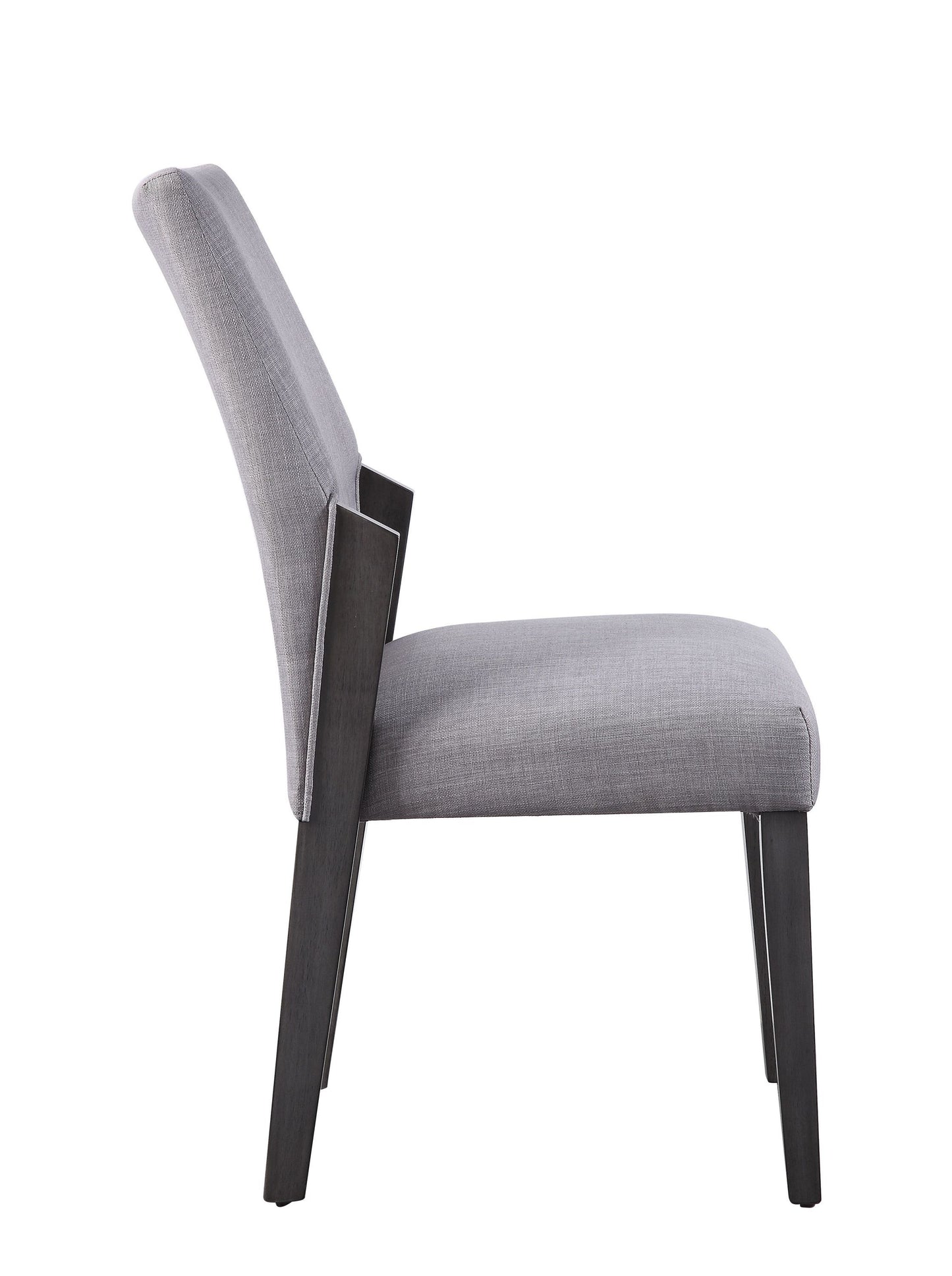 ACME Bernice Side Chair (Set-2), Fabric & Gray Oak (2Pc/1Ctn)