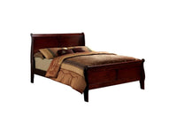 Queen Size Bed Cherry Louis Phillipe Solidwood 1pc Bed Bedroom Sleigh Bed Bedroom Furniture