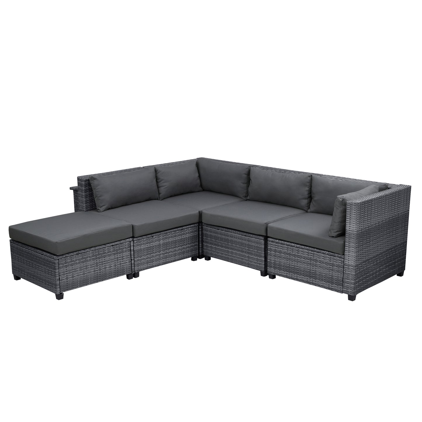 8 Piece Rattan Sectional Seating Group with Cushions, Patio Furniture Sets, Outdoor Wicker Sectional