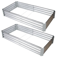 Galvanized Planter Bed,Galvanized Raised Garden Bed Kit, Galvanized Planter Raised Garden Boxes Outdoor, Square Large Metal Raised Garden Beds for Vegetables,6*3*1ft 2pcs