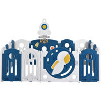 Baby Playpen for Toddler, Astronaut Theme Kids Activity Center, Safety Large Play Yard Home Indoor & Outdoor Safety Gates