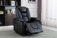 Power Recliner Chair Classic with Traditional Luxurious PU Leather luster, and Electric Headrest & Two Cupholders