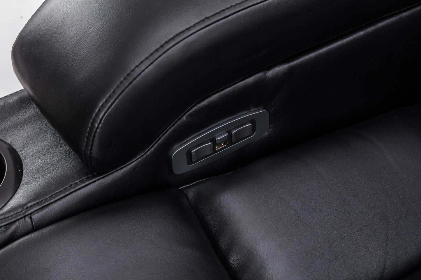 Power Recliner Chair Classic with Traditional Luxurious PU Leather luster, and Electric Headrest & Two Cupholders