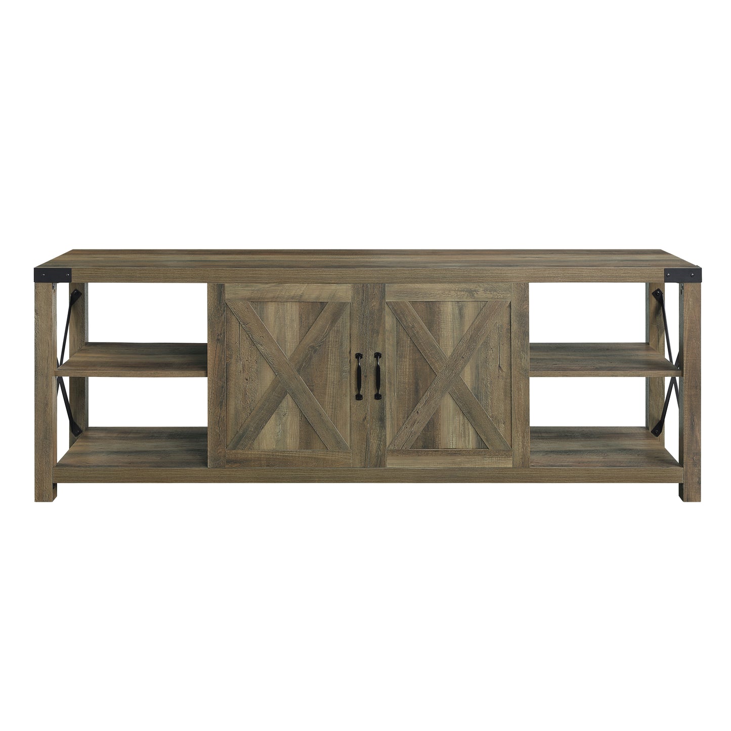 ACME Abiram TV Stand in Rustic Oak Finish