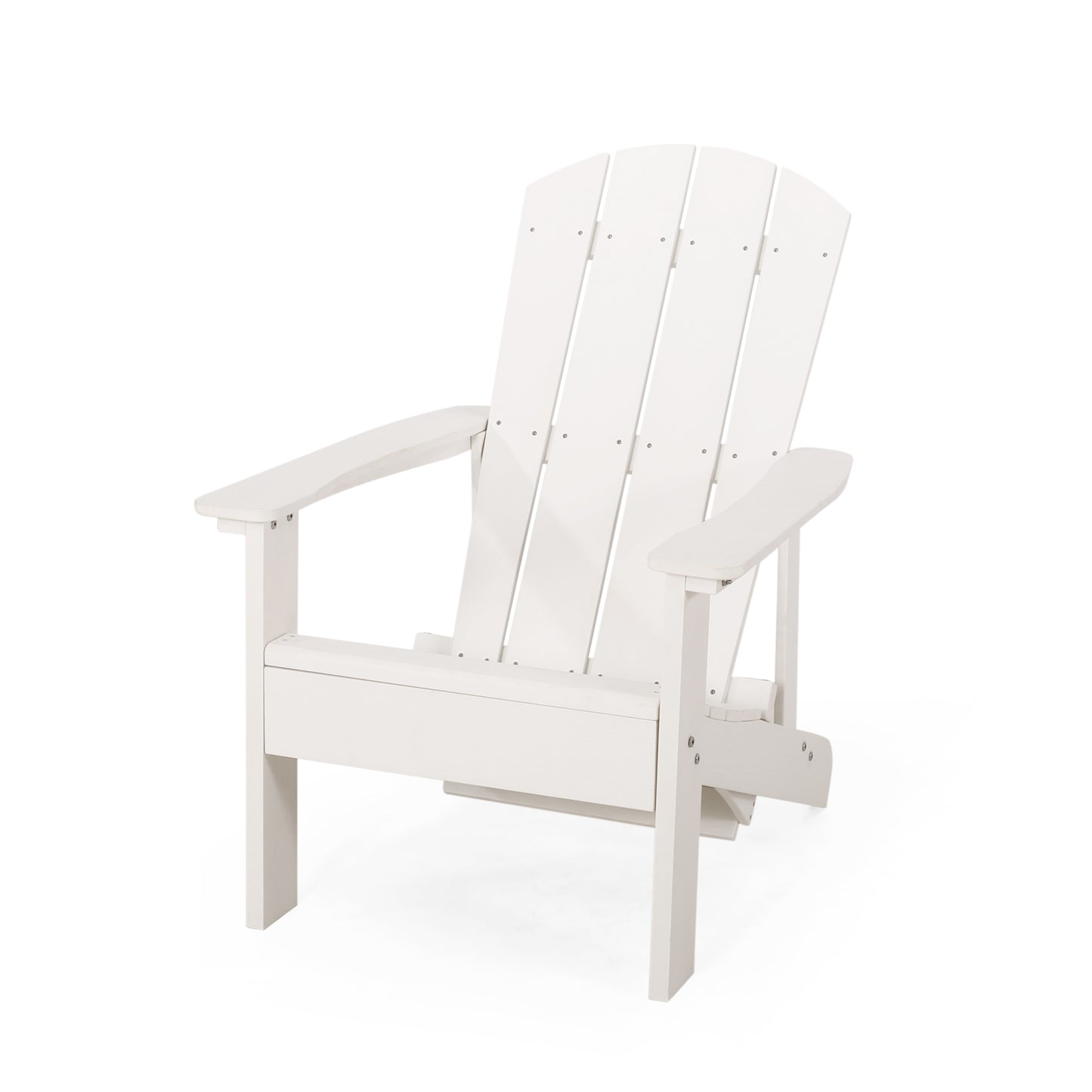 Outdoor Classic White Solid Wood Adirondack Chair Retractable Foldable