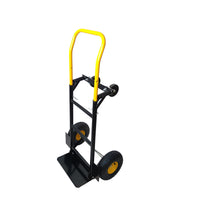 HT1002BK-YL   Hand Truck Dual Purpose 2 Wheel Dolly Cart and 4 Wheel Push Cart with Swivel Wheels 330 Lbs Capacity Heavy Duty Platform Cart for Moving/Warehouse/Garden/Grocery