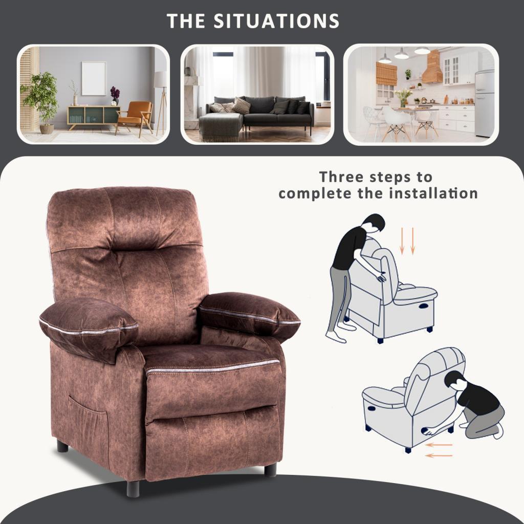 Recliner Chair with Heat Ergonomic Lounge Chair for Living Room with Side Pocket