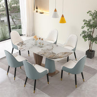 71" Pandora color sintered stone dining table with 6 pcs Chairs