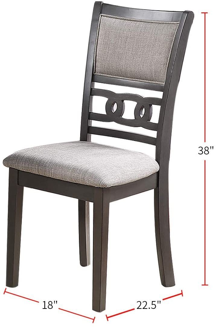 Dining Room Furniture Grey Finish Set of 2 Side Chairs Cushion Seats Unique Back Kitchen Breakfast Chairs