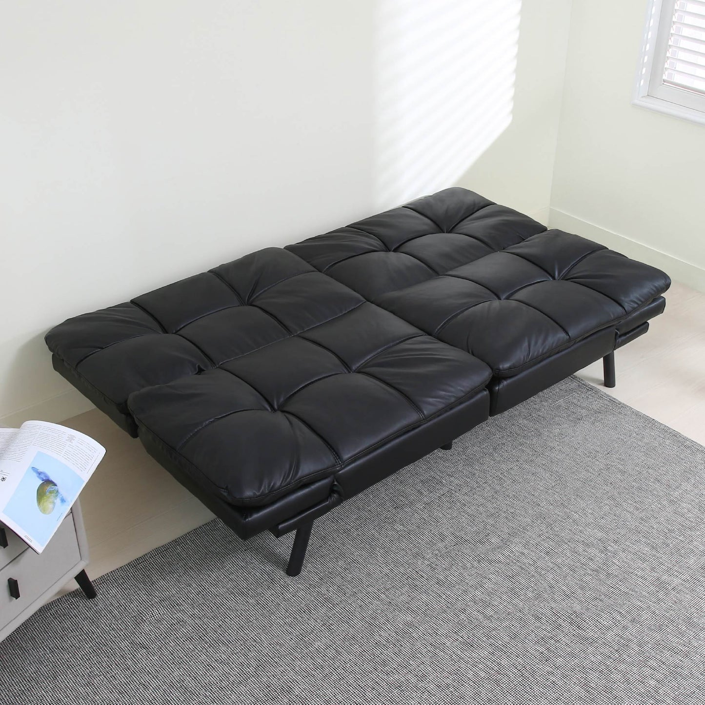 Convertible Memory Foam Futon Couch Bed, Modern Folding Sleeper Sofa