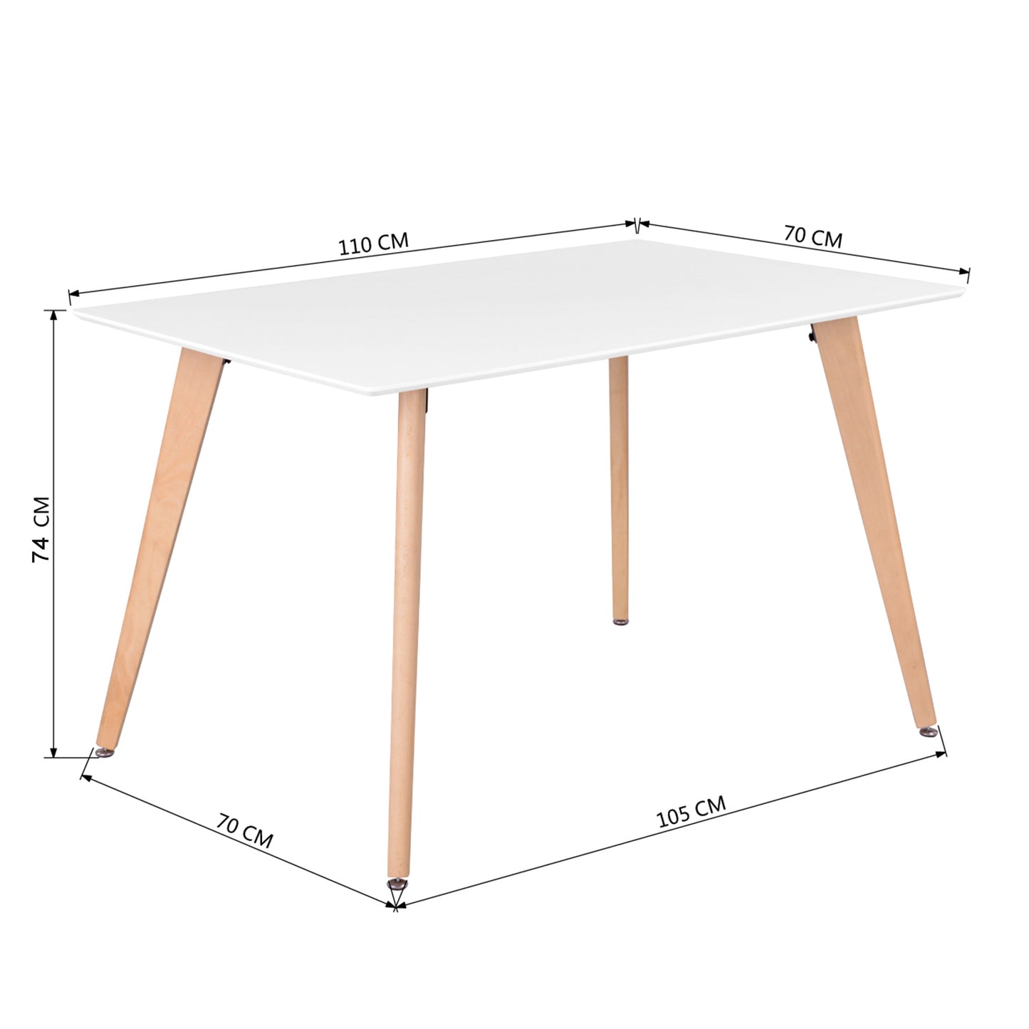 43.3" Square High Glossy Dinning Table - White & Oak