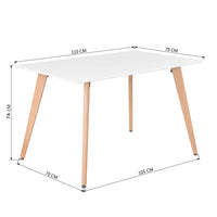 43.3" Square High Glossy Dinning Table - White & Oak