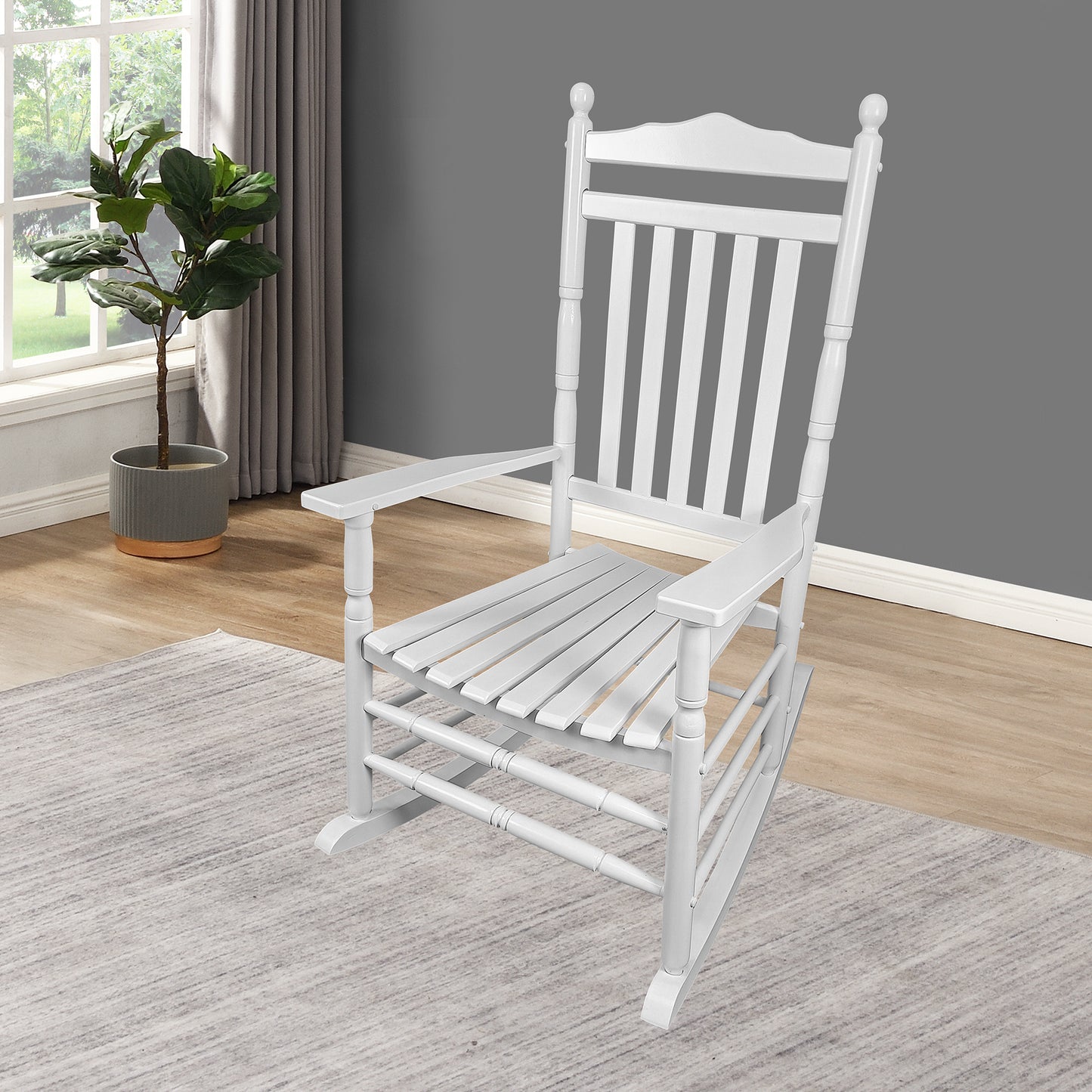 Balcony Porch Adult Rocking Chair - White