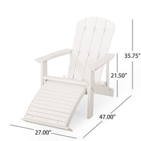 Outdoor Classic White Solid Wood Adirondack Chair Retractable Foldable