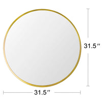 32" Wall Circle Mirror Large Round Gold Farmhouse Circular Mirror for Wall Decor Big Bathroom Make Up Vanity Mirror Entryway Mirror