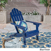 Outdoor Foldable Solid Wood Chair Dark Blue