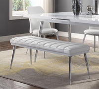 ACME Weizor Bench, White PU & Chrome