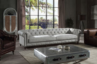 ACME Ofer Sofa, Vintage White Top Grain Leather LV02404