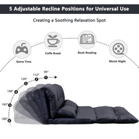 Lazy Sofa Adjustable Folding Futon Sofa Video Gaming Sofa with Two Pillows