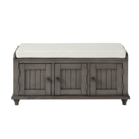 Homes Collection Wood Storage Bench with 2 Cabinets