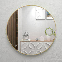 32" Wall Circle Mirror Large Round Gold Farmhouse Circular Mirror for Wall Decor Big Bathroom Make Up Vanity Mirror Entryway Mirror