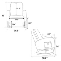 26.8"W Modern Rocking Chair for Nursery, Mid Century Accent Rocker Armchair With Side Pocket, Upholstered High Back Wooden Rocking Chair for Living Room Baby Kids Room Bedroom, Light Gray Boucle