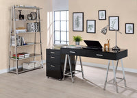 ACME Coleen File Cabinet, Black High Gloss & Chrome