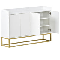 Modern Sideboard Elegant Buffet Cabinet with Large Storage Space for Dining Room, Entryway (White)