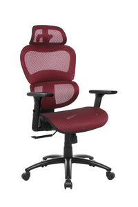 Ergonomic mesh chair with 3D arms in RED color