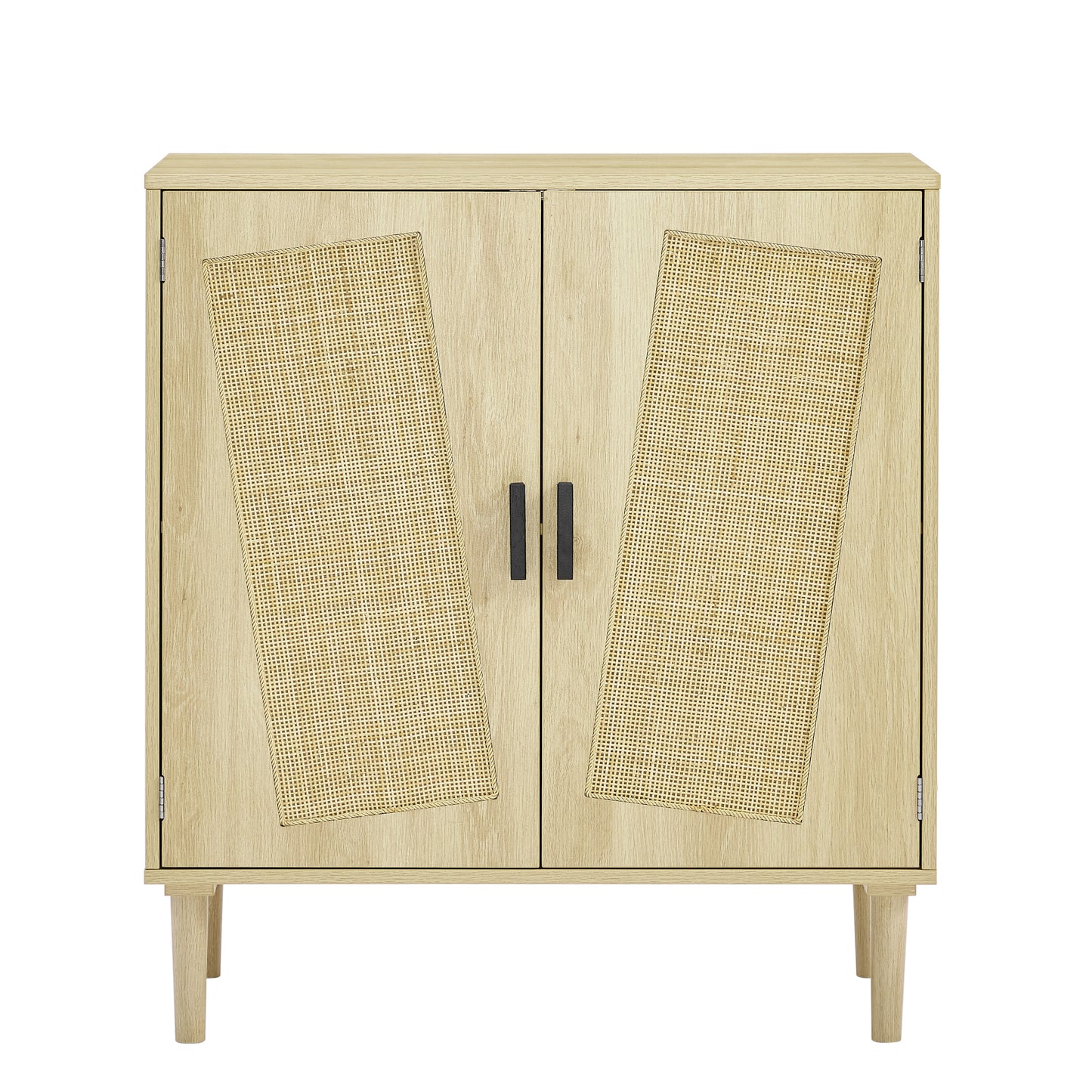 Kitchen Storage Cabinets with Rattan Decorative Doors, Buffets, Wine Cabinets, Dining Rooms, Hallways, Cabinet Console tables (Natural, 31.5''LX 15.8''WX 34.6"H）.