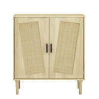 Kitchen Storage Cabinets with Rattan Decorative Doors, Buffets, Wine Cabinets, Dining Rooms, Hallways, Cabinet Console tables (Natural, 31.5''LX 15.8''WX 34.6"H）.