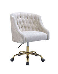 ACME Levian Office Chair in Vintage Cream Velvet & Gold