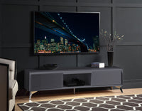 ACME Raceloma TV stand , LED, Gray & Chrome Finish