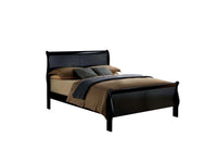 California King Size Bed Black Louis Phillipe Solidwood 1pc Bed Bedroom Sleigh Bed