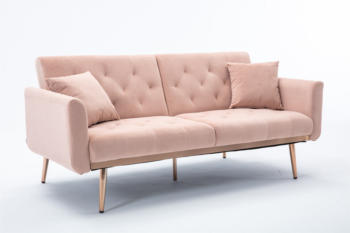 Velvet Sofa, Accent Sofa, Loveseat Sofa with Rose Gold Metal Feet