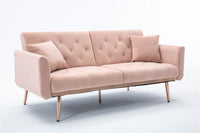 Velvet Sofa, Accent Sofa, Loveseat Sofa with Rose Gold Metal Feet