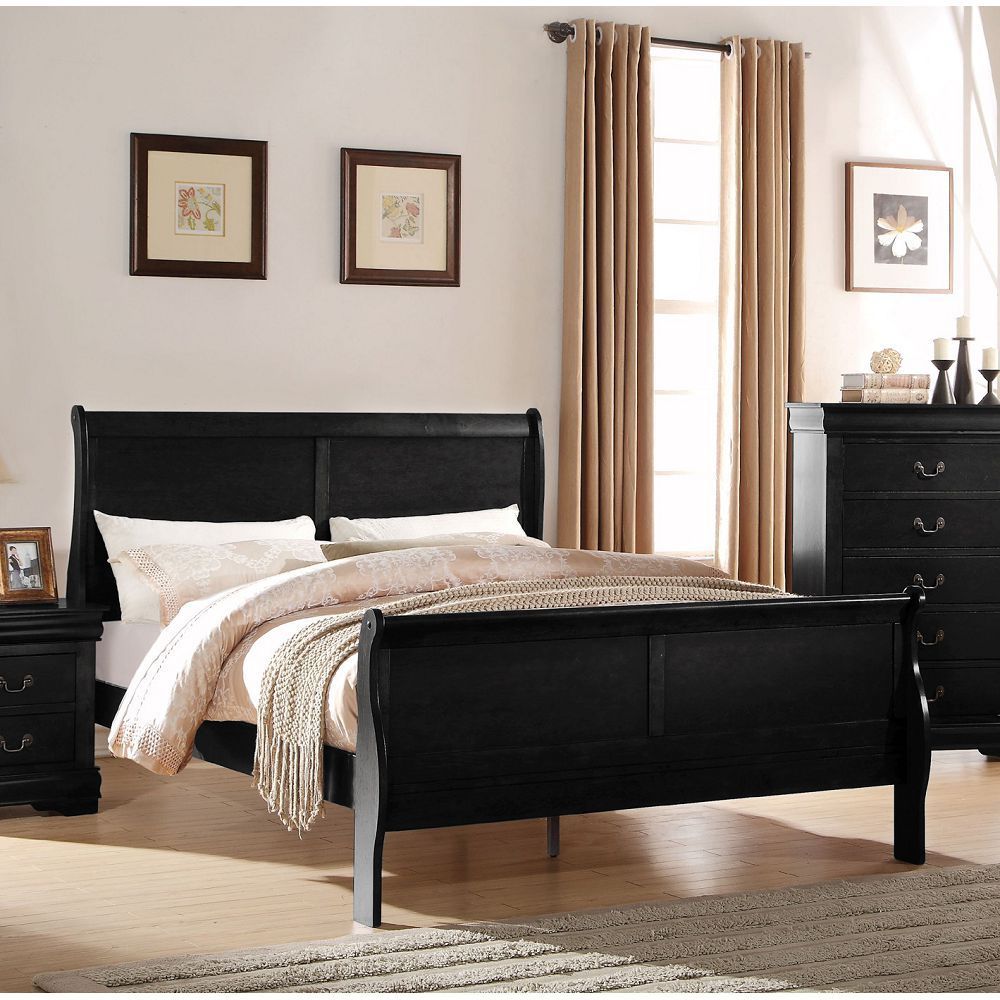 ACME Louis Philippe Queen Bed in Black