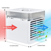 Mini Mobile Air Conditioner 3 in 1 USB Portable Air Cooler 7 Color Fan 3 Speed Evaporative Humidifier for Office Bedroom