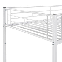 Twin Over Twin Metal Bunk Bed (White)