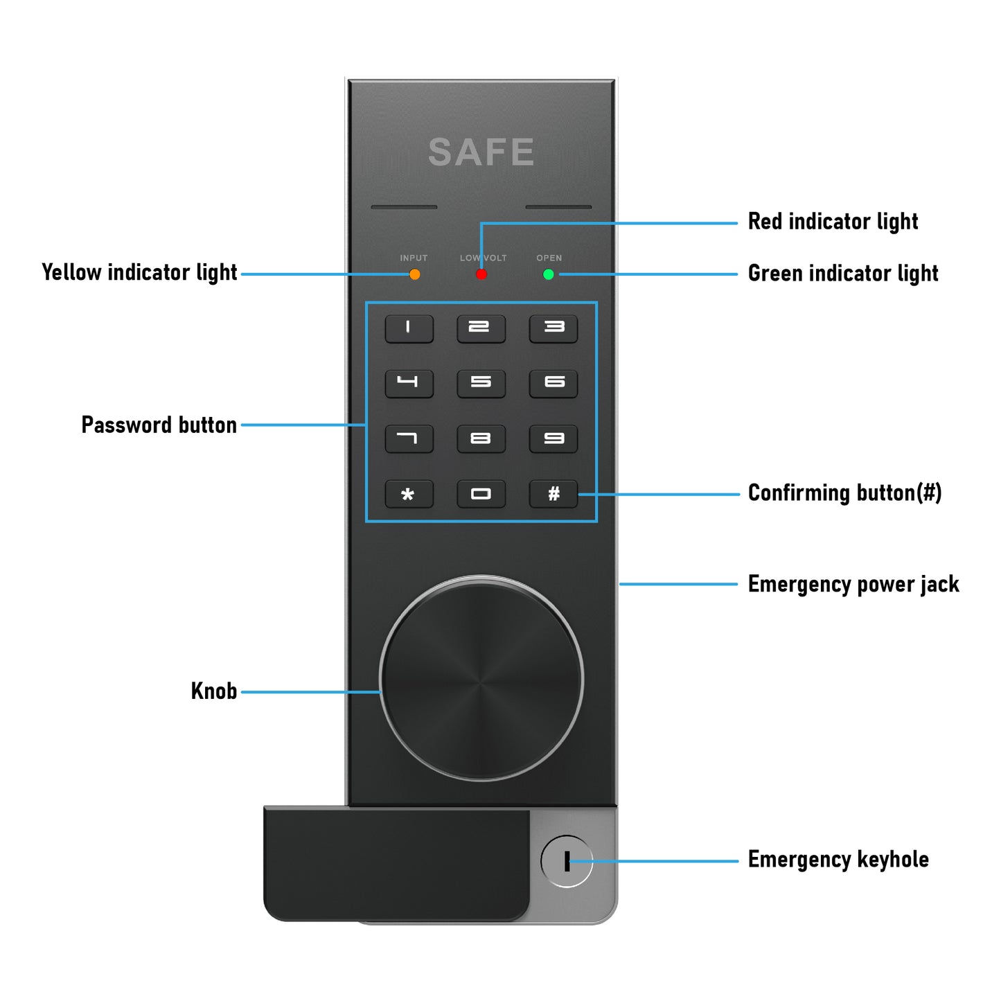 Steel Safe Box with Electronic Keypad, Perfect for Home, Office, Hotel, Business Storage, 22.05x15.75x12.99 Inches, Black