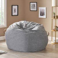 Avera Contemporary 5 Foot Bean Bag with Vinyl Straps, Dark Gray and Autumn Tan