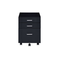 ACME Tennos Cabinet, Black & Chrome Finish