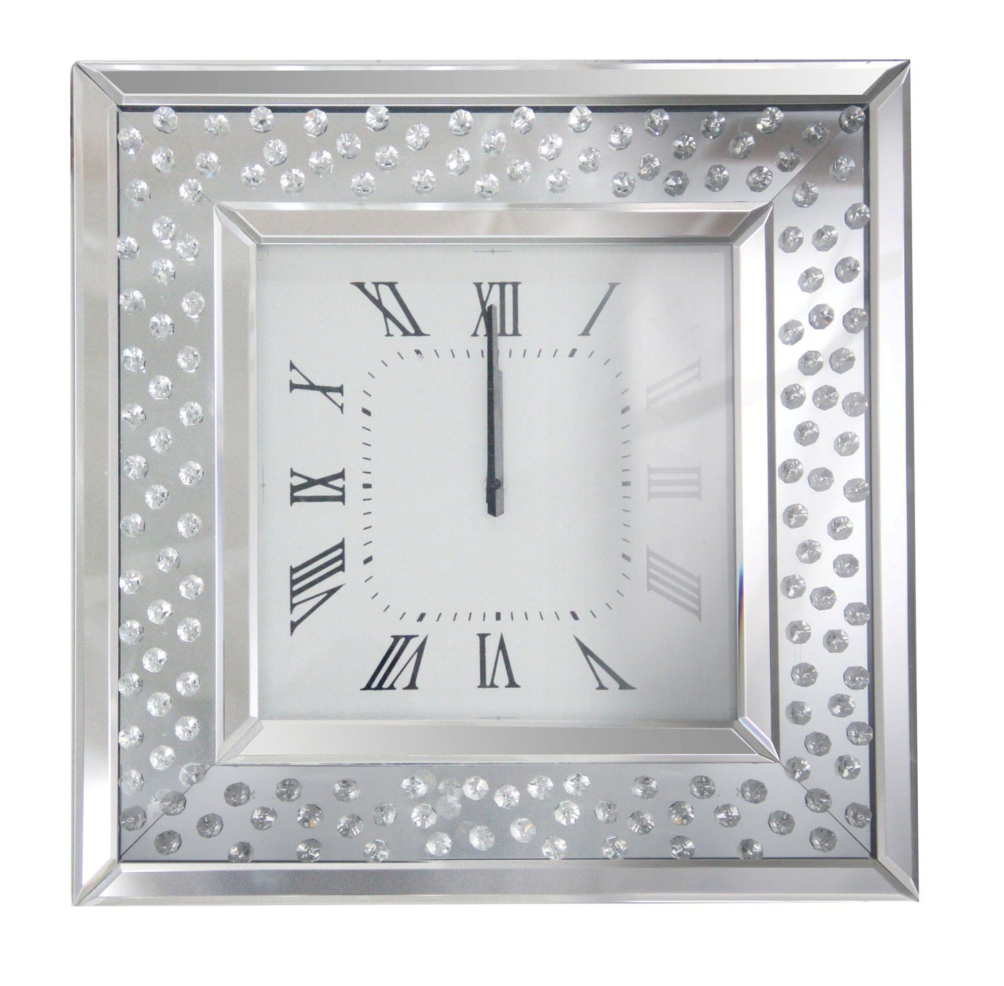 ACME Nysa Wall Clock in Mirrored & Faux Crystals