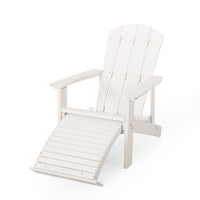 Outdoor Classic White Solid Wood Adirondack Chair Retractable Foldable