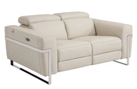 Global United Top Grain Italian Leather Loveseat with Power Recliner