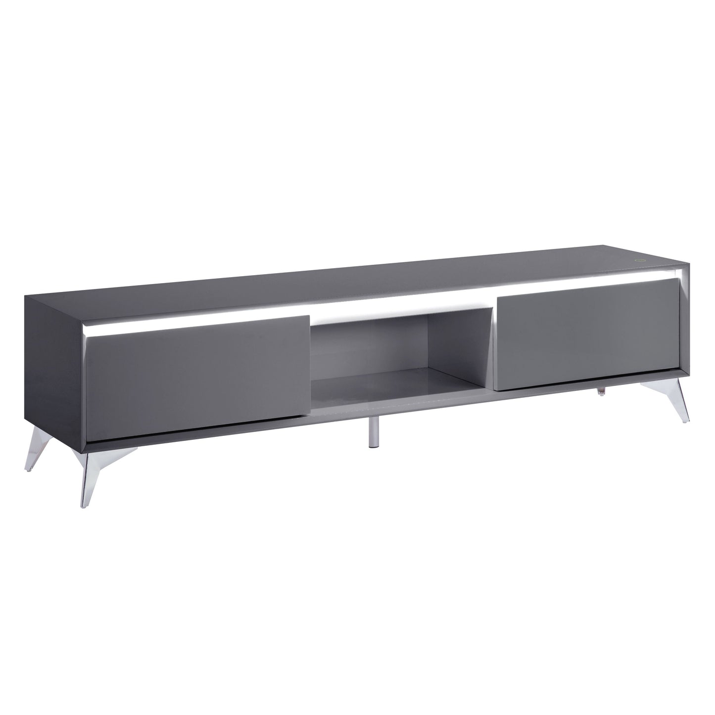 ACME Raceloma TV stand , LED, Gray & Chrome Finish