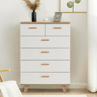 Drawer Dresser Cabinet, Bar Cabinet with Solid Wood Handles and Foot Stand